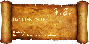 Hellich Erik névjegykártya